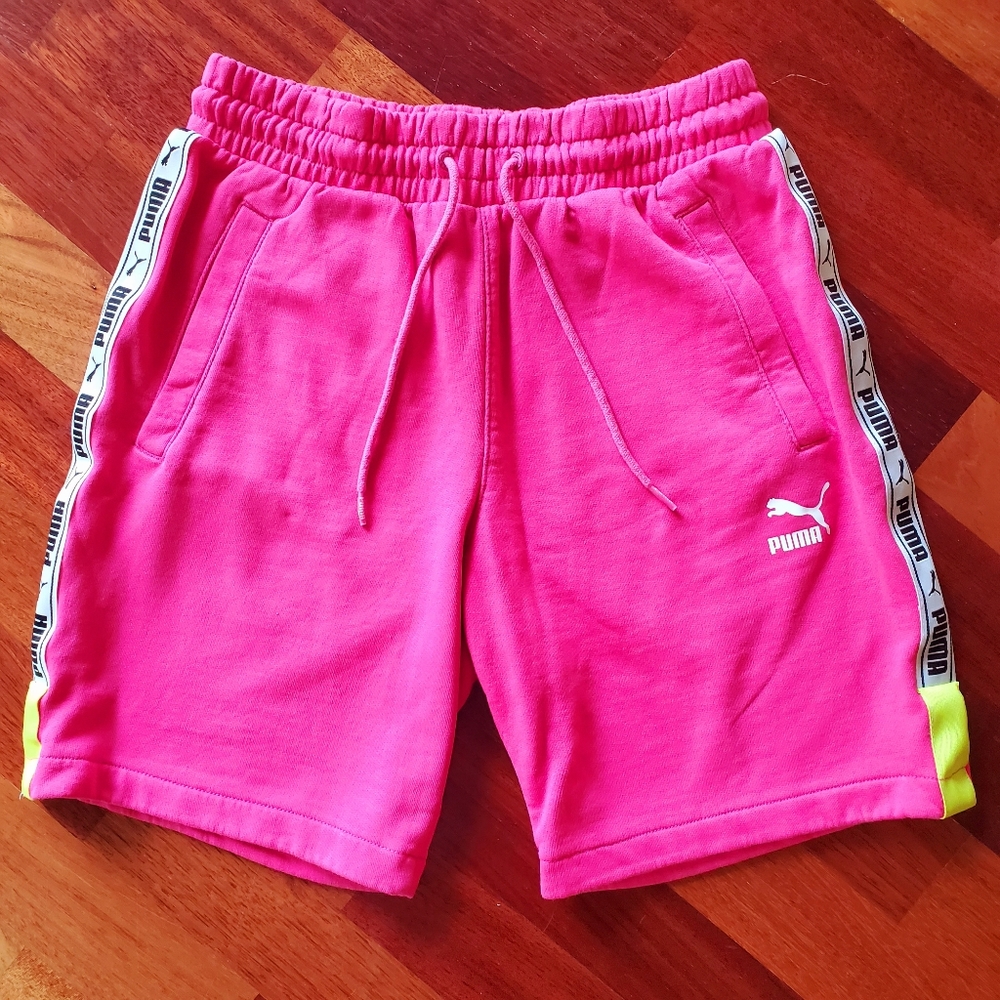 PUMA Pink Sweatpant Shorts with Trim